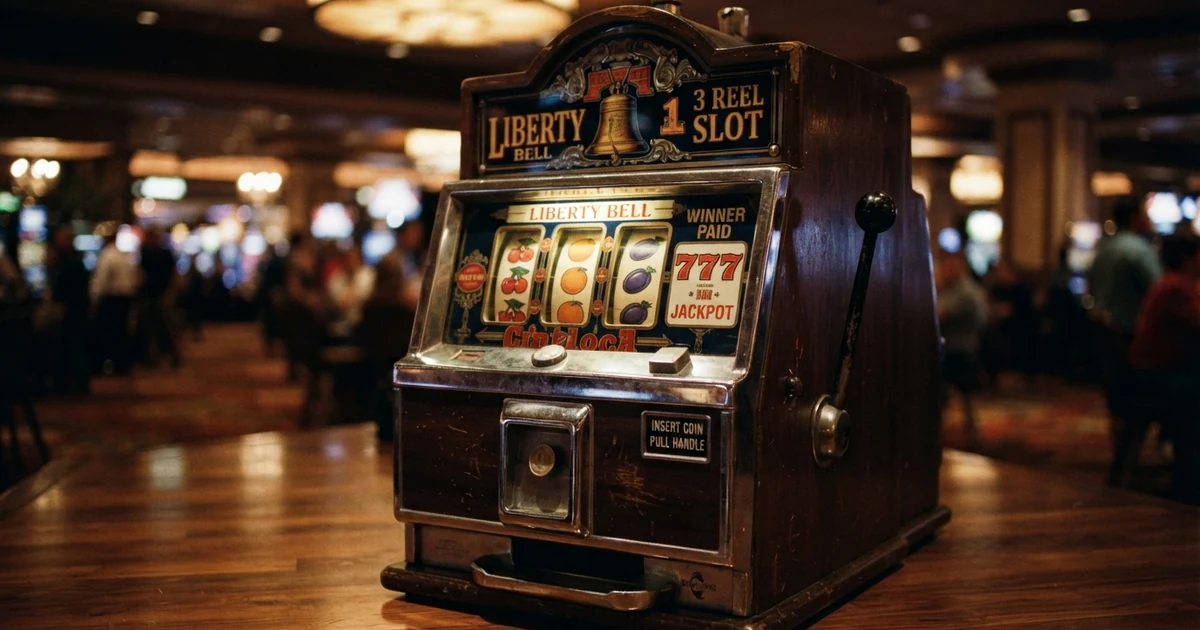 Klasický automat se třemi válci, ovocnými symboly a jednou výherní linií