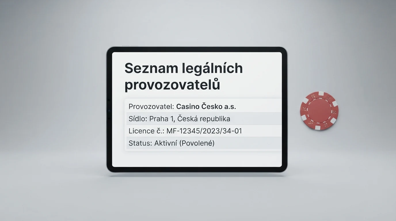 Výřez z veřejného Seznamu legálních provozovatelů hazardních her na webu Ministerstva financí ČR