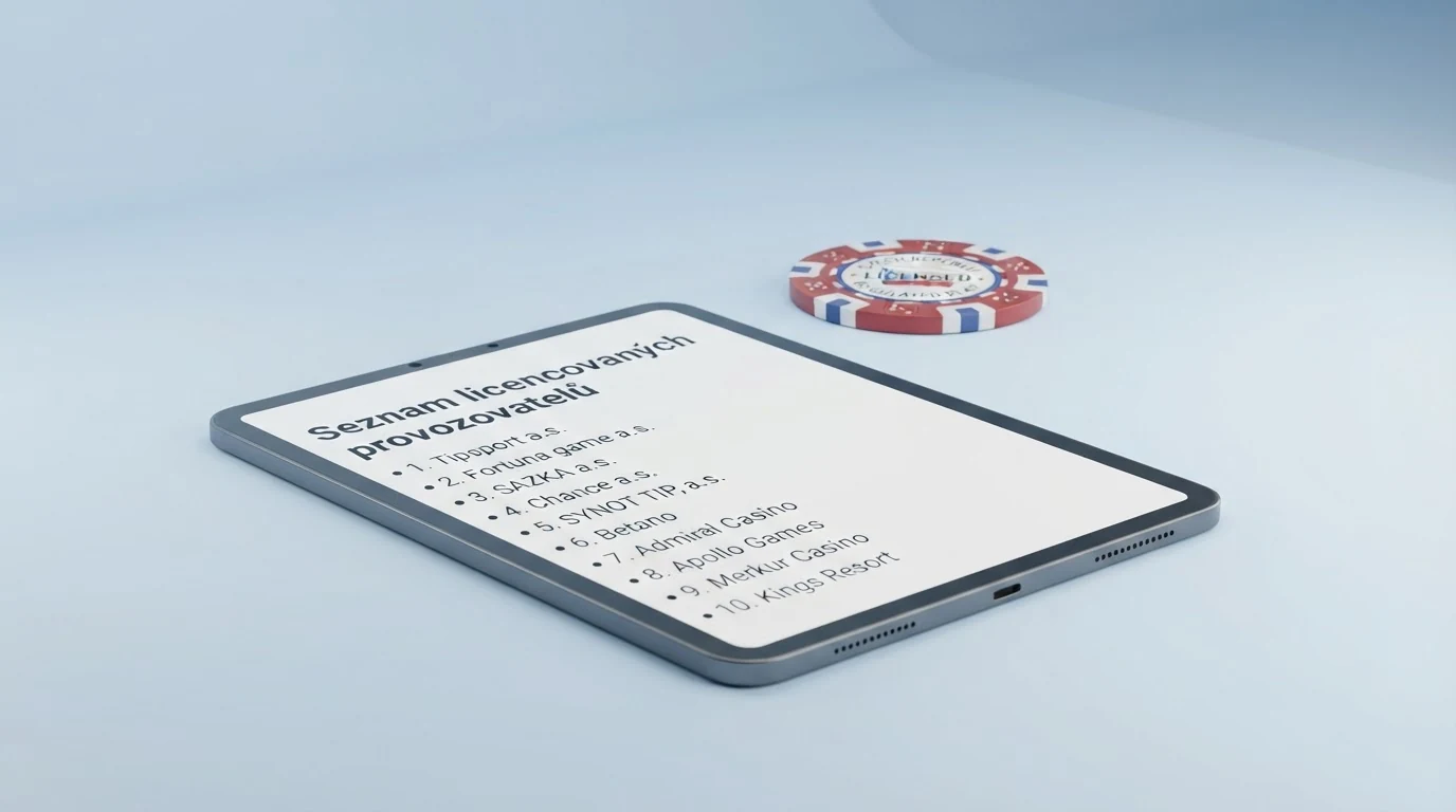 Náhled oficiálního seznamu licencovaných provozovatelů hazardních her vedeného Ministerstvem financí ČR