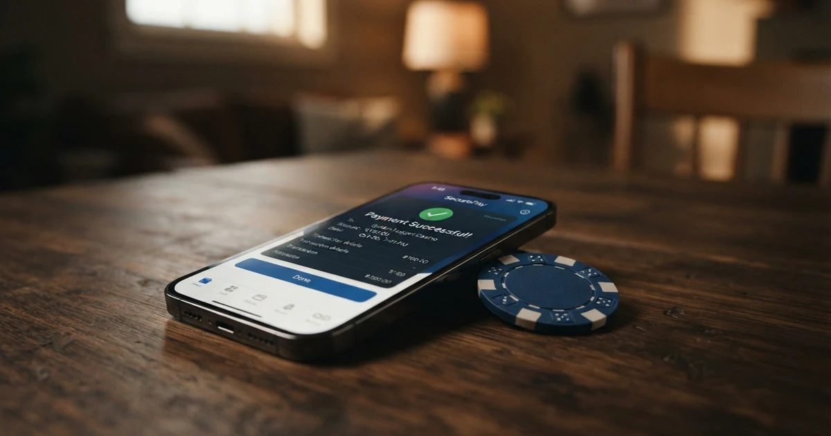 Chytrý telefon s otevřenou aplikací Google Wallet a logem Google Pay na obrazovce, vedle něj leží platební karta