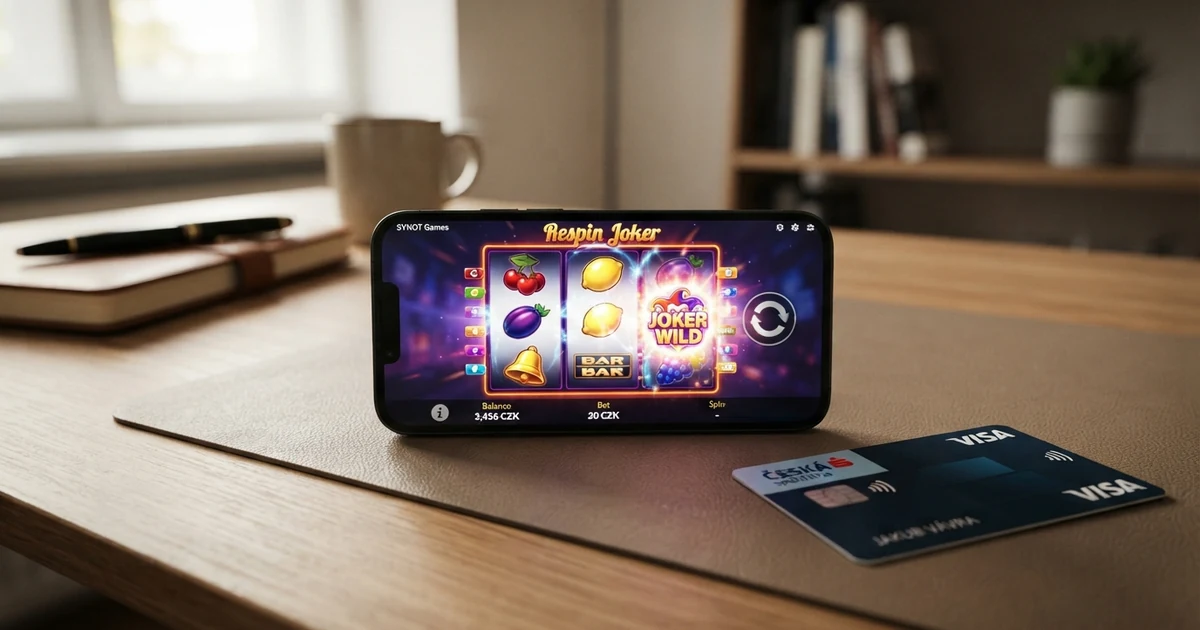 Platební karta Revolut vedle obrazovky s online casinem