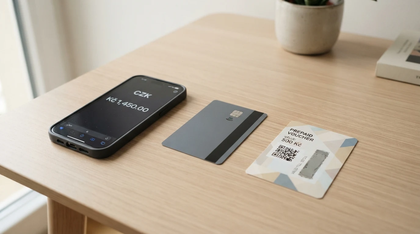 Přehled platebních metod — platební karta telefon Paysafecard a bankovní převod vedle sebe
