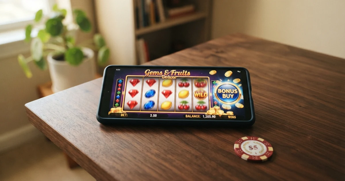 Rozhraní online automatu s ikonou Bonus Buy — tlačítko pro okamžitý nákup bonusové hry vedle pole pro nastavení sázky